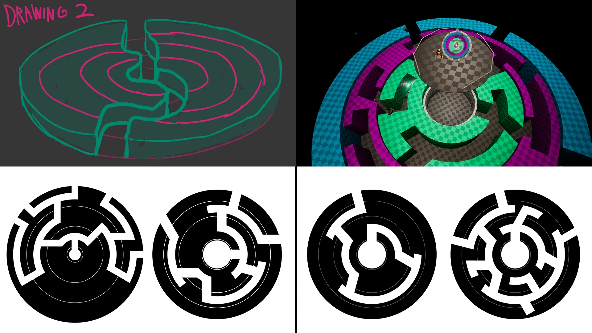 A grid of images showing evolutions of the Labyrinth over time.
