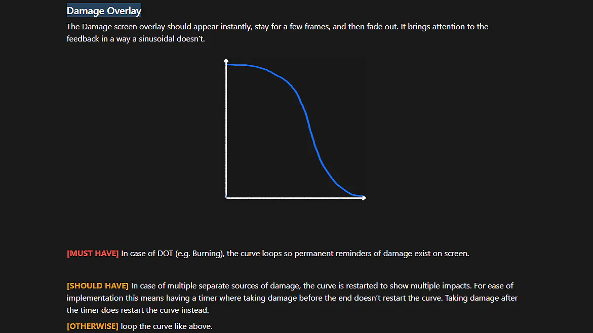 Screenshot for the document reworking the HUD Overlay, specifically the Damage Overlay section