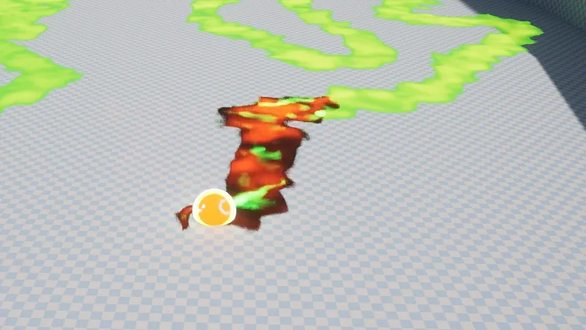 An in-game screenshot of the old Burning Waste fluid.